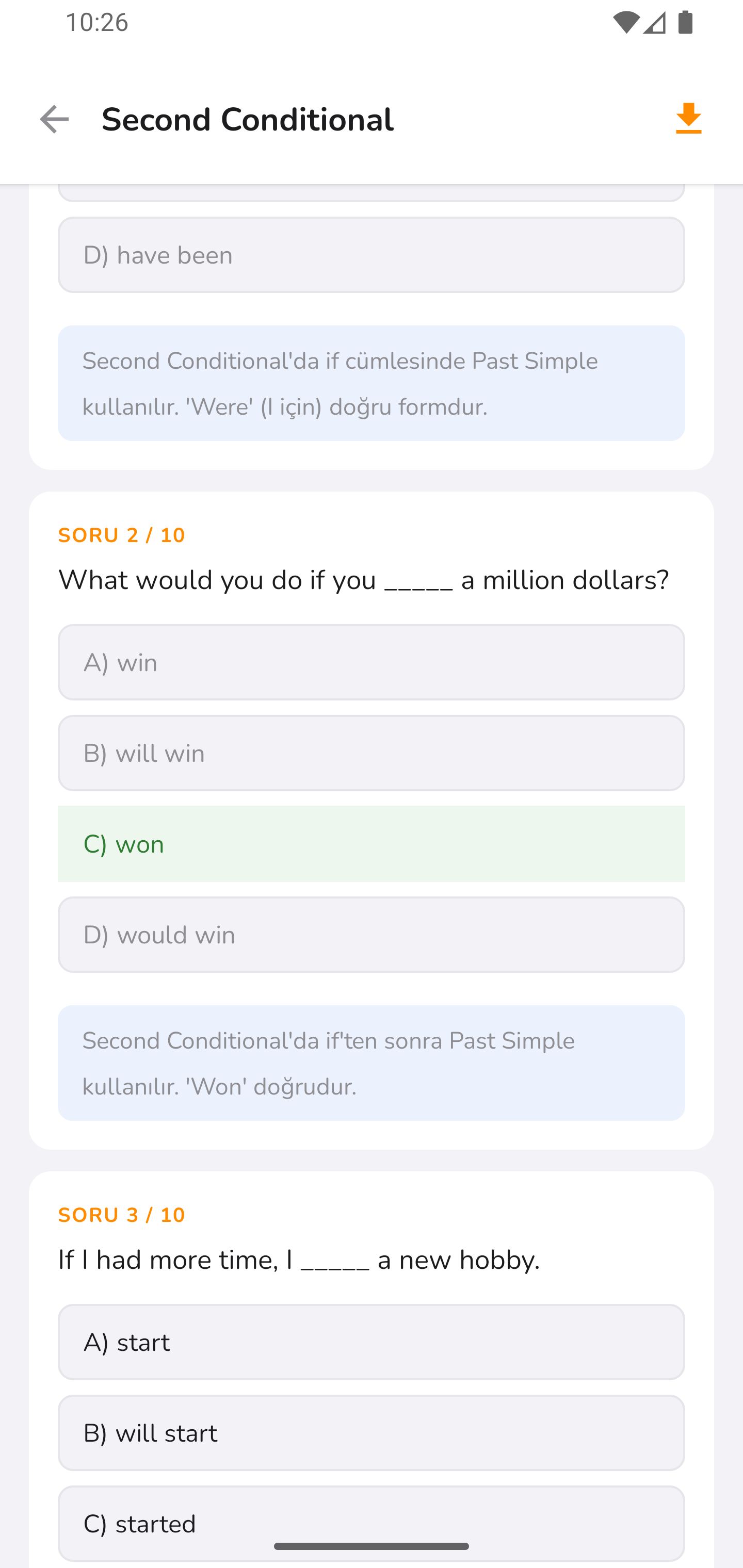 Quiz Ekranı