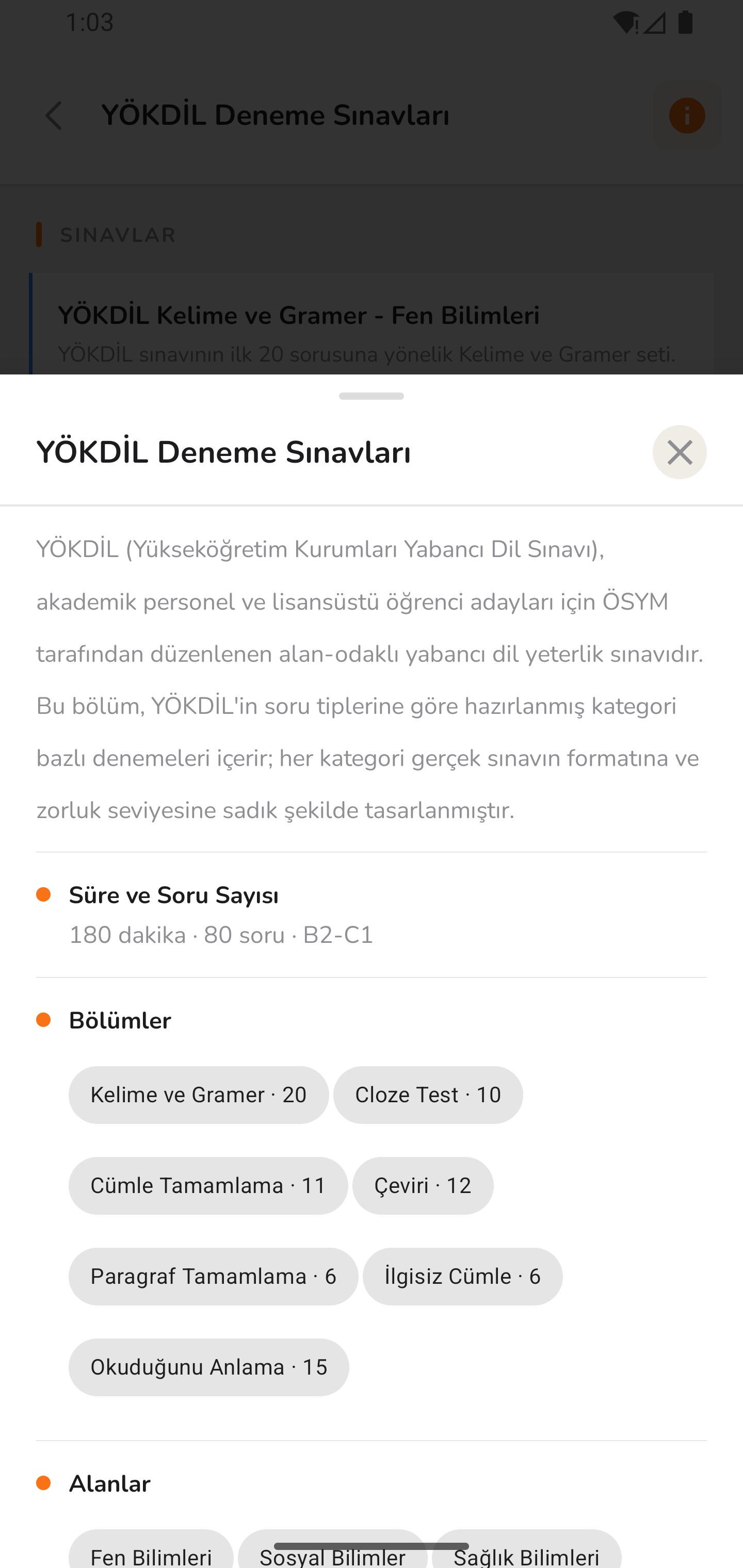 Sınav detayı