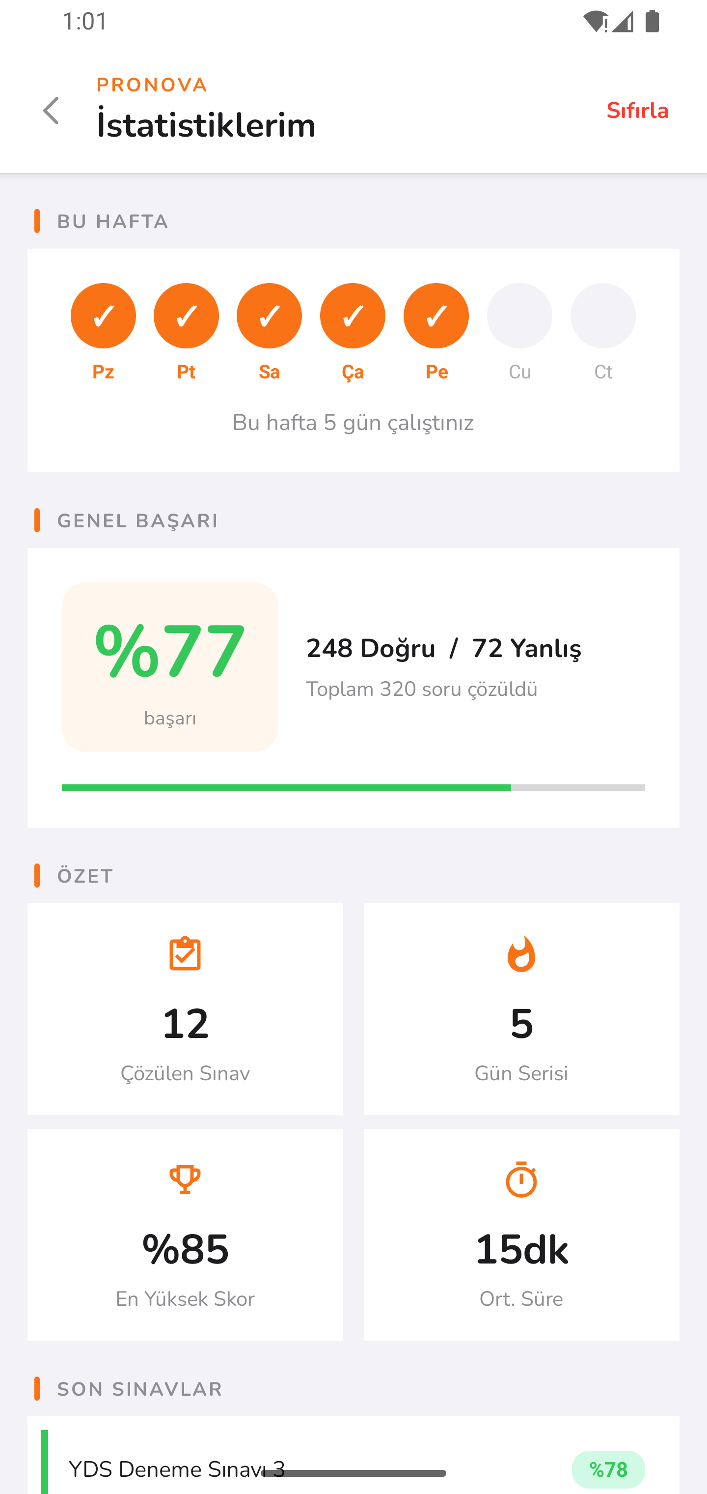 İstatistikler
